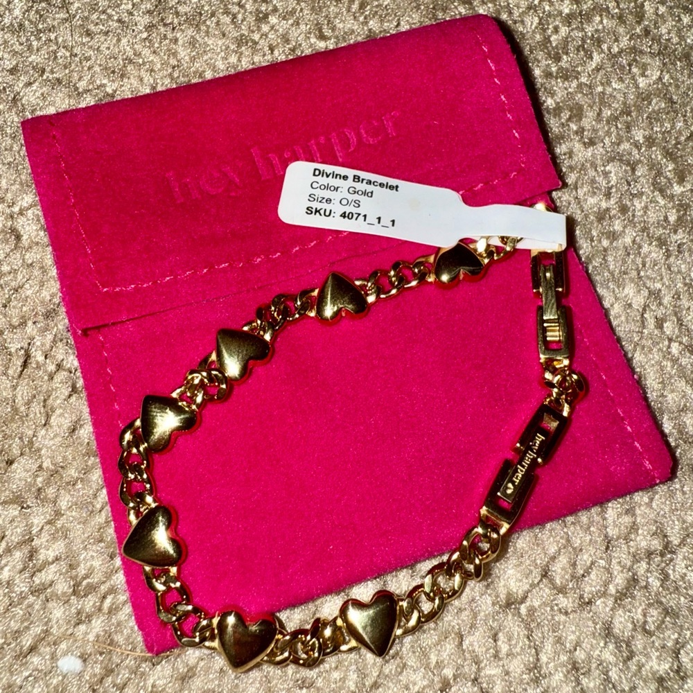 Hey Harper Divine Multi Heart Bracelet Gold